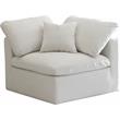 Maklaine Contemporary Plush Cream Velvet Modular Corner Chair