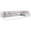 Maklaine Contemporary Cream Velvet Standard Modular Sectional