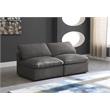 Maklaine Contemporary Gray Velvet Modular Armless Sofa