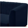 Maklaine Velvet Navy Corner Chair Rectangular Deep Channel Tufting 33.5