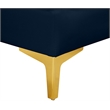 Maklaine Velvet Navy Corner Chair Rectangular Deep Channel Tufting 33.5