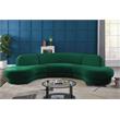 Maklaine 3pc Chic Shape Contemporary Velvet Sectional in Soft Green