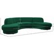 Maklaine 3pc Chic Shape Contemporary Velvet Sectional in Soft Green