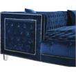 Maklaine Contemporary 3pc Velvet Sectional in Navy