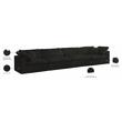 Maklaine Contemporary Black Velvet Modular 4 Piece Sofa