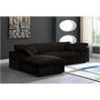 Maklaine Contemporary Soft Velvet Modular Sectional in Black