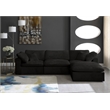 Maklaine Contemporary Soft Velvet Modular Sectional in Black
