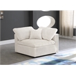 Maklaine Contemporary Velvet Modular Corner Chair in Soft Cream