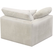 Maklaine Contemporary Velvet Modular Corner Chair in Soft Cream