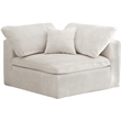 Maklaine Contemporary Velvet Modular Corner Chair in Soft Cream