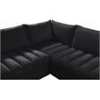 Maklaine Contemporary Black Velvet Modular Sectional