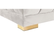 Maklaine 3-Piece Contemporary Velvet Sectional in Soft White