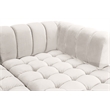 Maklaine 3-Piece Contemporary Velvet Sectional in Soft White
