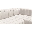 Maklaine 3-Piece Contemporary Velvet Sectional in Soft White