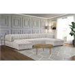 Maklaine 3-Piece Contemporary Velvet Sectional in Soft White
