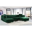 Maklaine Contemporary Green Velvet 3pc. Sectional