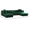 Maklaine Contemporary Green Velvet 3pc. Sectional