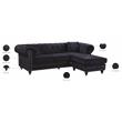 Maklaine Contemporary 2pc Velvet Reversible Sectional in Black