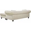 Maklaine Contemporary 2pc Velvet Reversible Sectional in Cream