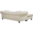 Maklaine Contemporary 2pc Velvet Reversible Sectional in Cream