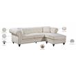 Maklaine Contemporary 2pc Velvet Reversible Sectional in Cream