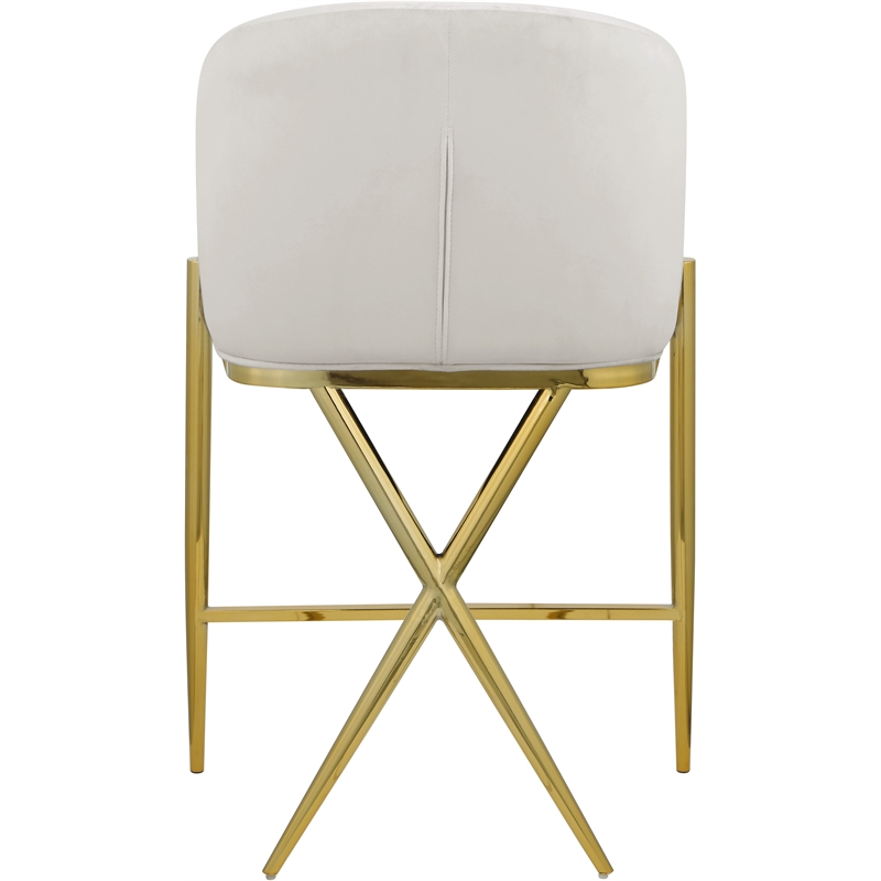 Maklaine Velvet Rich Cream Counter Stool Contemporary 38