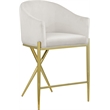 Maklaine Velvet Rich Cream Counter Stool Contemporary 38