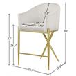 Maklaine Velvet Rich Cream Counter Stool Contemporary 38