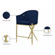 Maklaine Contemporary Velvet Counter Stool in Rich Navy/Gold