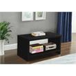 Maklaine Rectangular Contemporary Velvet Nightstand in Black