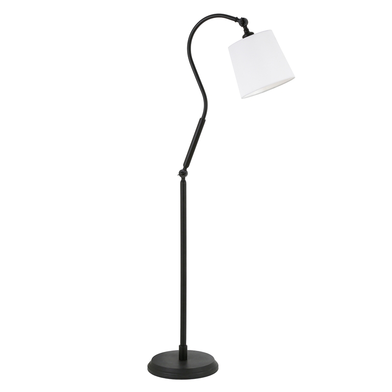 Maklaine Contemporary 59' Metal Arced Floor Lamp in Black and Bronze