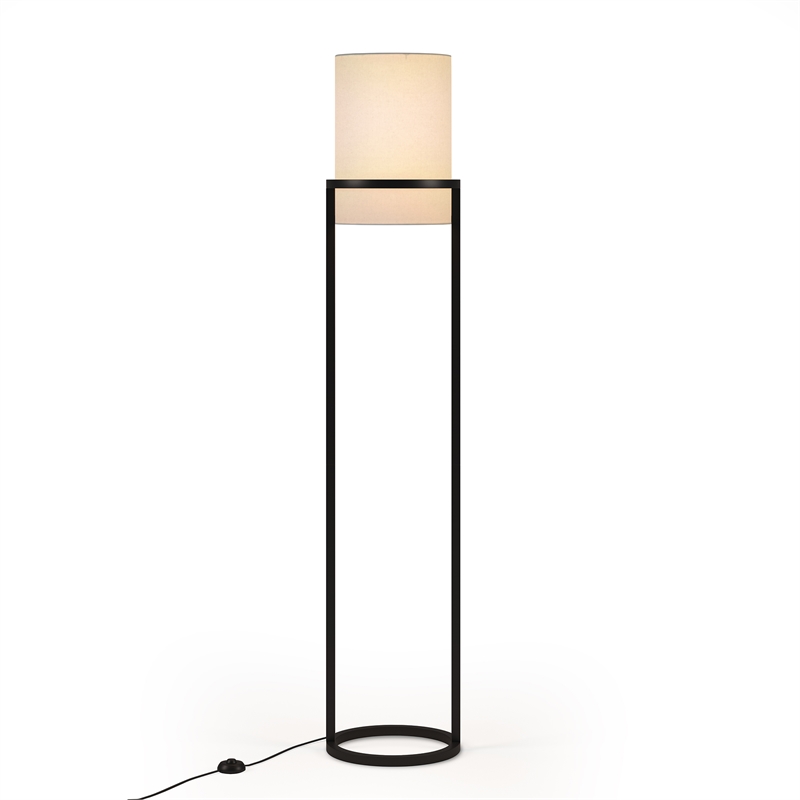 Maklaine Metal Industrial Glam Floor Lamp in Black and Bronze