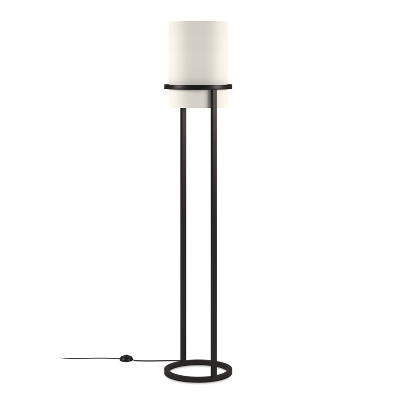 Maklaine Metal Industrial Glam Floor Lamp in Black and Bronze