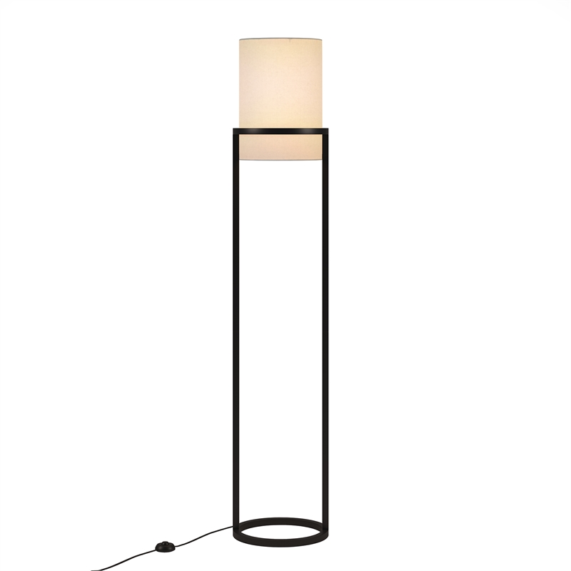 Maklaine Metal Industrial Glam Floor Lamp in Black and Bronze