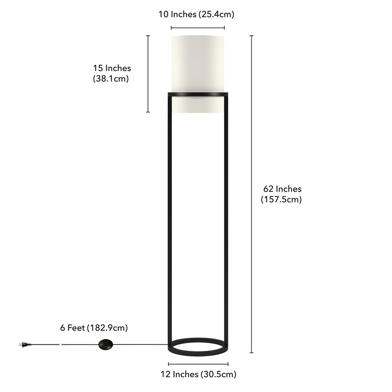 Maklaine Metal Industrial Glam Floor Lamp in Black and Bronze