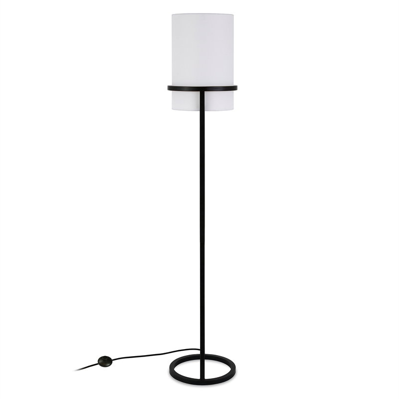 Maklaine Metal Industrial Glam Floor Lamp in Black and Bronze