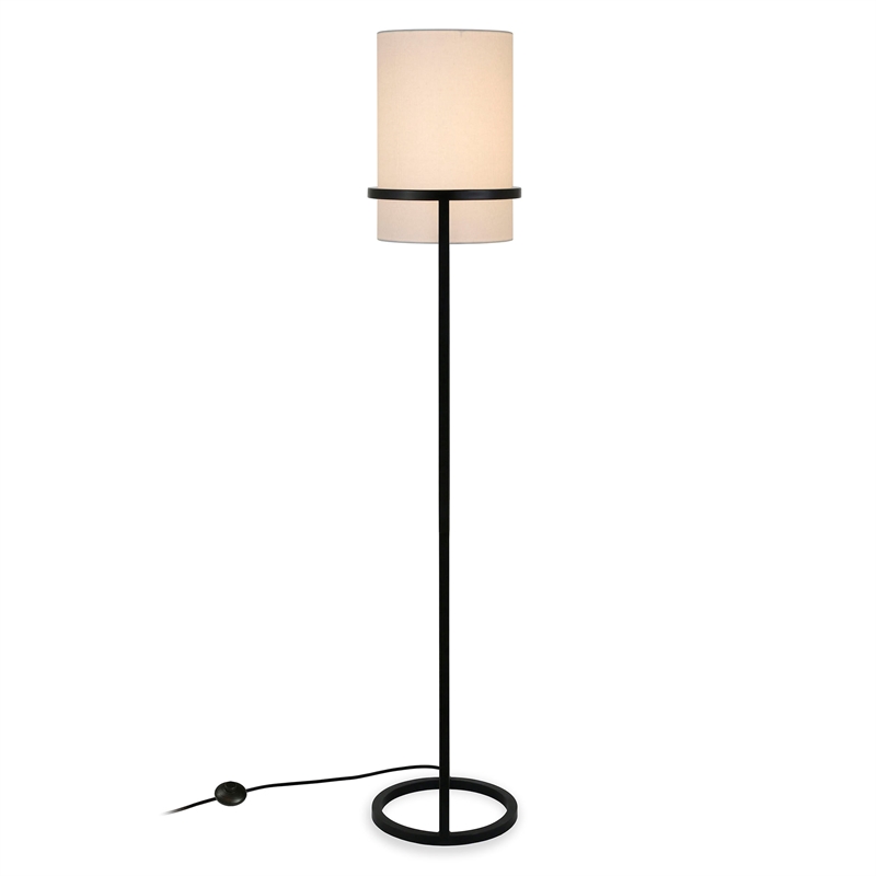 Maklaine Metal Industrial Glam Floor Lamp in Black and Bronze