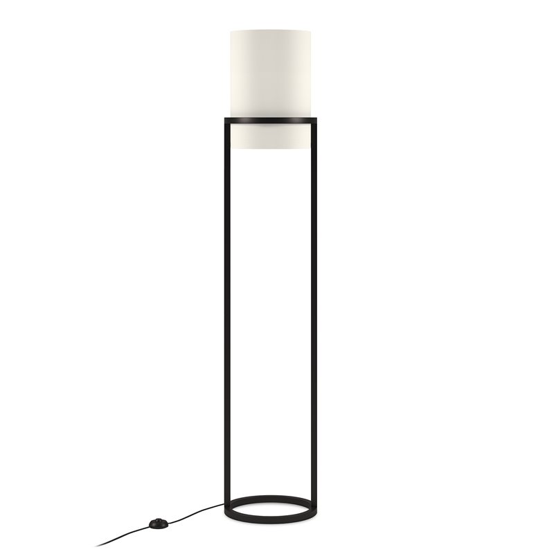 Maklaine Metal Industrial Glam Floor Lamp in Black and Bronze