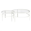 Maklaine Contemporary 2 Piece Nested Metal & Glass Coffee Table in White
