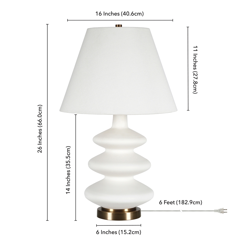 Maklaine Contemporary Glass Triple Gourd Lamp in Matte White