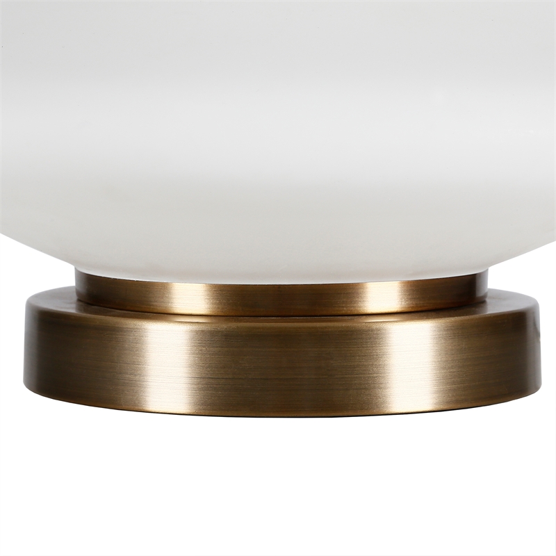 Maklaine Contemporary Glass Triple Gourd Lamp in Matte White