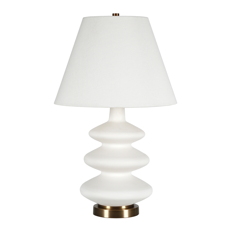Maklaine Contemporary Glass Triple Gourd Lamp in Matte White