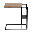 Maklaine Contemporary Blackened Bronze and Rustic Oak Side Table