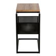 Maklaine Contemporary Blackened Bronze and Rustic Oak Side Table