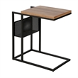 Maklaine Contemporary Blackened Bronze and Rustic Oak Side Table