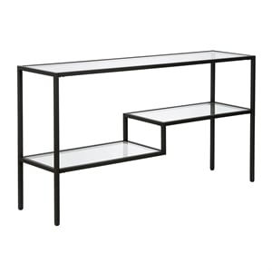 Maklaine Contemporary 55&quot Console Table in Black/Bronze