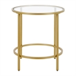 Maklaine Contemporary Round Side Table in Brass Finish