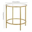 Maklaine Contemporary Round Side Table in Brass Finish