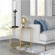Maklaine Contemporary Round Side Table in Brass Finish