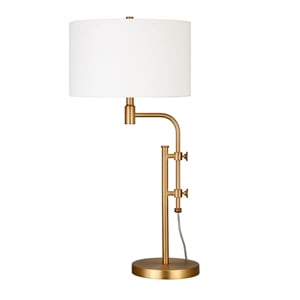 Maklaine Industrial Height-Adjustable Brass Table Lamp